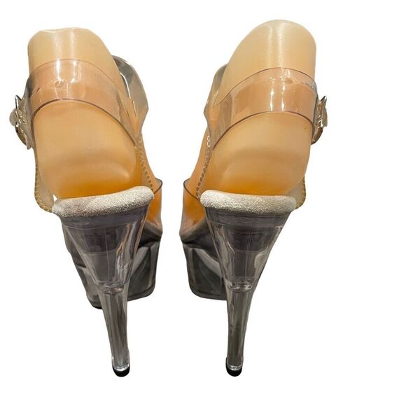 Pleaser Clear Transparent Dancer Stiletto Heels Size 6 - Picture 12 of 13
